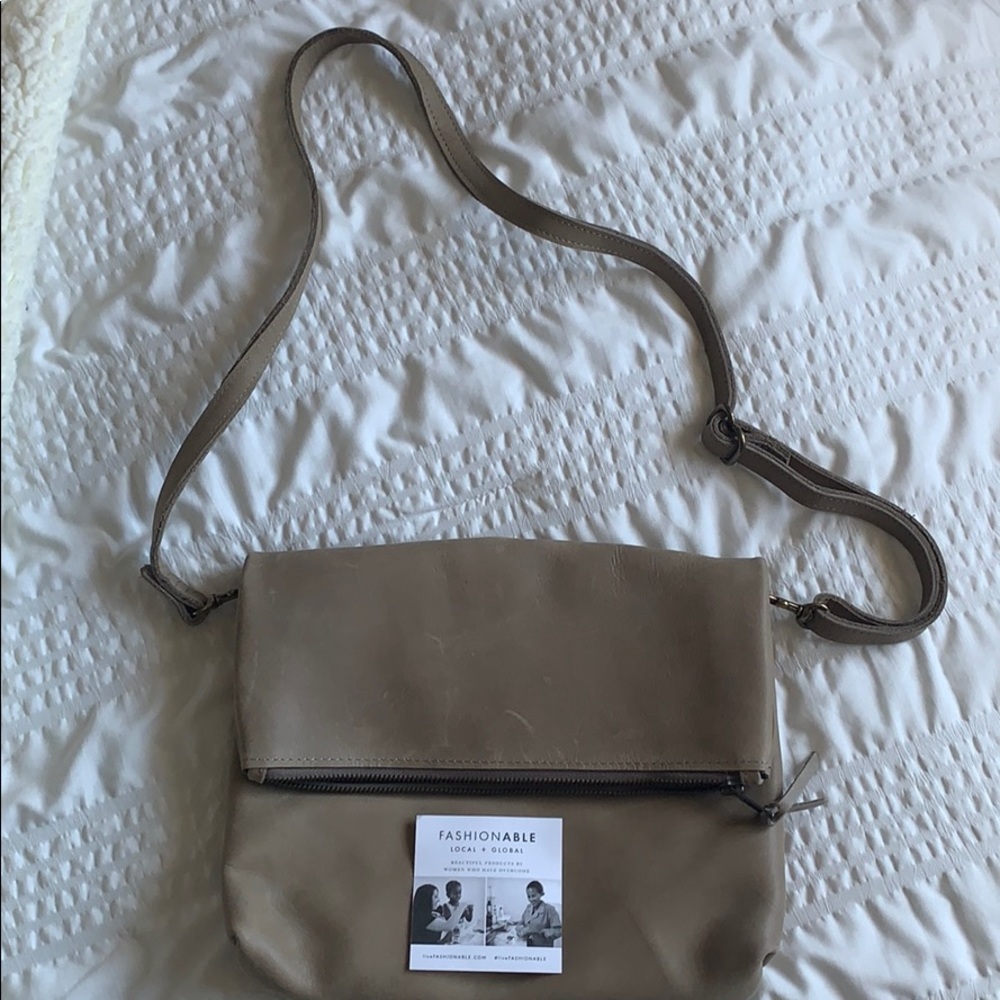 Live Fashionable brand Fold over leather bag